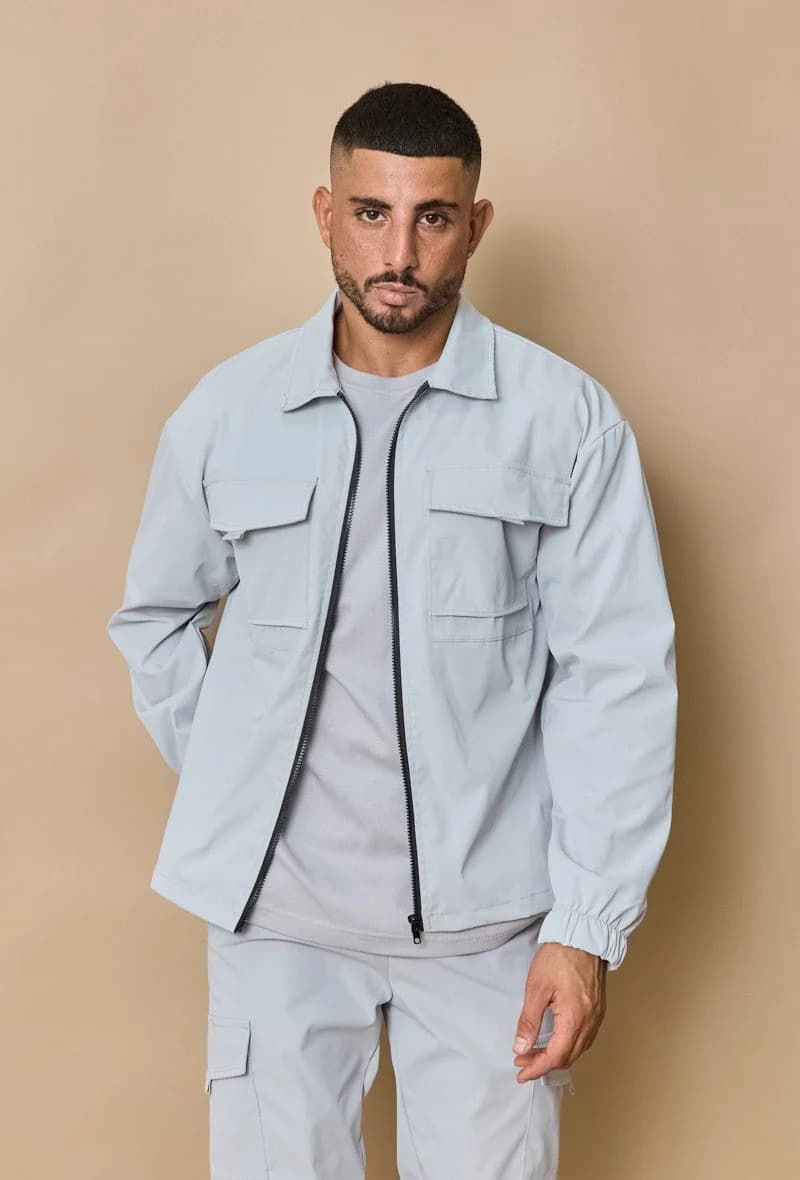Melyise Utility Overshirt IJsgrijs